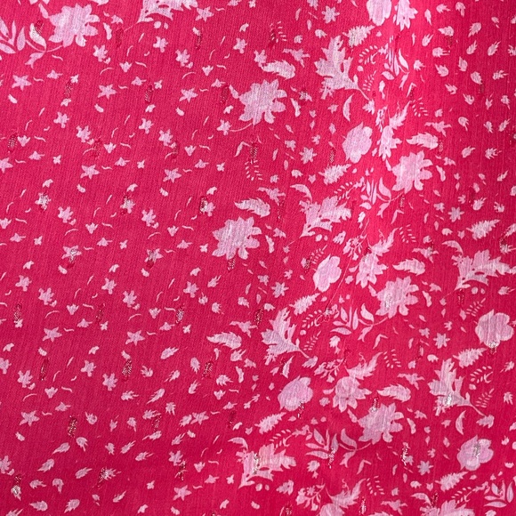 Joie Hot Pink Floral Cap Sleeve Blouse - Picture 11 of 13